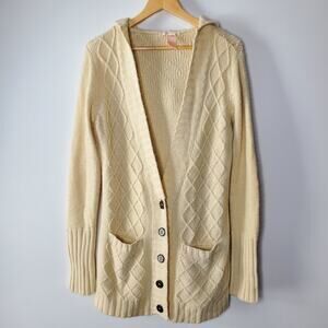Tulle cream chunky knit fisherman sweater in Excellent condition